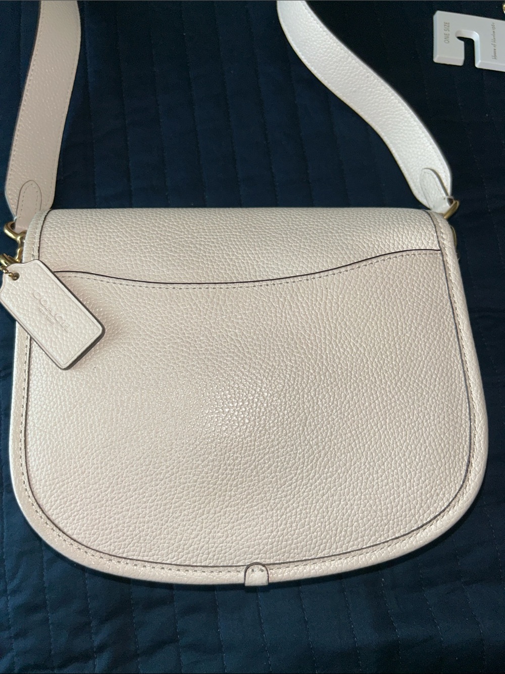 Coach Chalk Pebbled Leather Floral Appliqué Crossbody Bag with Gold Hardware - Picture 9 of 11